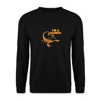 Zodiac Sign - I'm A Scorpio - Party - Unisex Pullover - Schwarz - Vorne - Alina (178cm) & Michal (187cm)