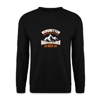 Bergretter Bergsteiger Bergsteigung - Unisex Pullover - Schwarz - Vorne - Alina (178cm) & Michal (187cm)