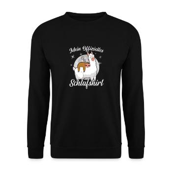 Mein offizielles Schlafshirt - Träumen Schlafen - Unisex Pullover - Schwarz - Vorne - Alina (178cm) & Michal (187cm)