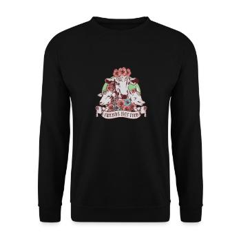 Friends Not Food Vegan Tee - Sweat-shirt Unisexe - noir - Devant - Alina (178cm) & Michal (187cm)