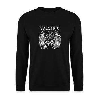 Valkyrie Walküre Vikinger Valhalla Odin - Unisex Pullover - Schwarz - Vorne - Alina (178cm) & Michal (187cm)