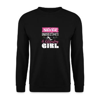 Never Underestimate A Girl Kitesurfing Cadeau - Sweat-shirt Unisexe - noir - Devant - Alina (178cm) & Michal (187cm)