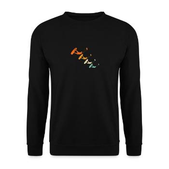 Vintage Kitesurfing Retro Geschenk Kitesurfer - Unisex Pullover - Schwarz - Vorne - Alina (178cm) & Michal (187cm)