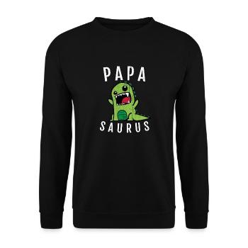 Daddy father papasaurus dinosaur dino father's day - Unisex Sweatshirt - black - Front - Alina (178cm) & Michal (187cm)