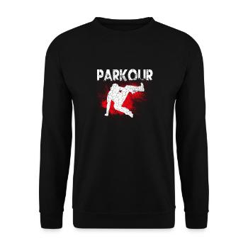 Parkour PK Freerunning Freerunner Tic Tac Ghettoga - Unisex Sweatshirt - black - Front - Alina (178cm) & Michal (187cm)