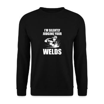 Welder Welder Profession Welding - Unisex Sweatshirt - black - Front - Alina (178cm) & Michal (187cm)
