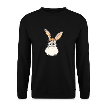 Cartoon Comic Esel Tiere - Unisex Pullover - Schwarz - Vorne - Alina (178cm) & Michal (187cm)