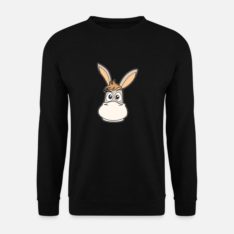 Cartoon Comic Esel Tiere - Unisex Pullover - Schwarz