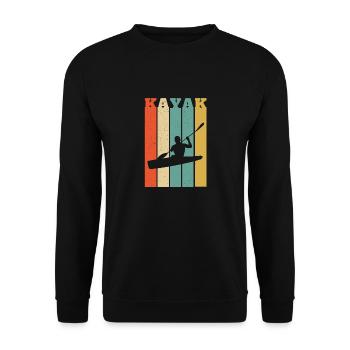 Kajak Kajak Kajak Retro Style - Unisex Pullover - Schwarz - Vorne - Alina (178cm) & Michal (187cm)