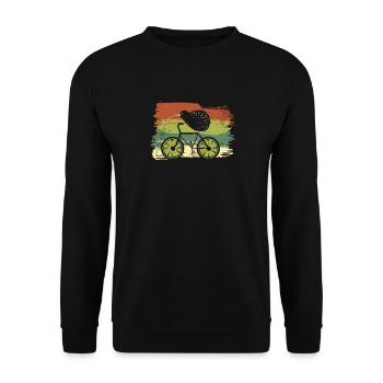 Cycle New Zealand Funny Kiwi on a Bicycle Design - Unisex Sweatshirt - black - Front - Alina (178cm) & Michal (187cm)