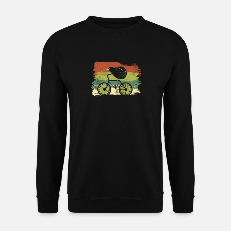 Fahren Sie neuseeländische lustige Kiwi auf einem Fahrrad-Design - Unisex Pullover - Schwarz