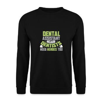 Zahnarzt Dentist Zahn Zähne Dental Geschenk - Unisex Pullover - Schwarz - Vorne - Alina (178cm) & Michal (187cm)