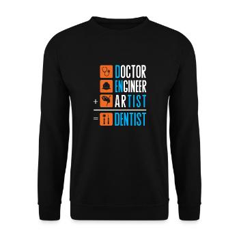 Dentiste dentiste dent dents dents cadeau dentaire - Sweat-shirt Unisexe - noir - Devant - Alina (178cm) & Michal (187cm)