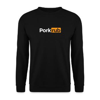 Meat Lover Gift - Pork Rub - Unisex Pullover - Schwarz - Vorne - Alina (178cm) & Michal (187cm)