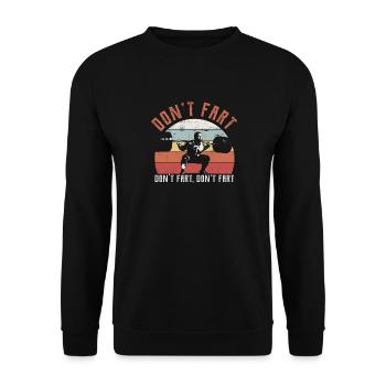 Furz Workout Design, Fitness Geschenk, Fitnessstudio - Unisex Pullover - Schwarz - Vorne - Alina (178cm) & Michal (187cm)