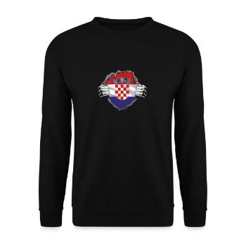 Croatia Croatia Flag Flag Croatian Gift - Unisex Sweatshirt - black - Front - Alina (178cm) & Michal (187cm)