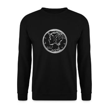 Dime au mercure - collectionneur de pièces - cadeau numismatique - Sweat-shirt Unisexe - noir - Devant - Alina (178cm) & Michal (187cm)