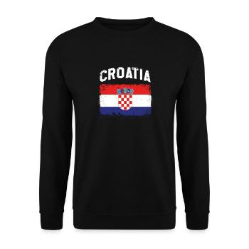 Croatia Croatia Hrvastka flag flag Croatian - Unisex Sweatshirt - black - Front - Alina (178cm) & Michal (187cm)