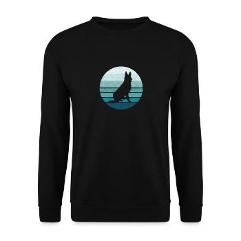 German Shepherd - Retro, Vintage Style - Unisex Sweatshirt - black - Front - Alina (178cm) & Michal (187cm)