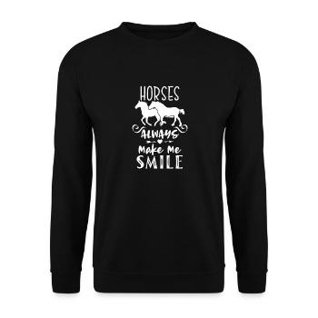 Horses horse equestrian saying equine saying - Unisex Sweatshirt - black - Front - Alina (178cm) & Michal (187cm)