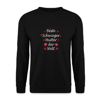 Schwiegermutter Design - Unisex Pullover - Schwarz - Vorne - Alina (178cm) & Michal (187cm)