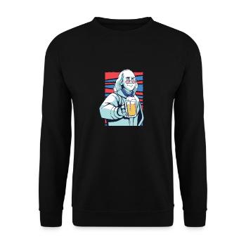 Benjamin Franklin US Beer US Flag Beer President - Unisex Sweatshirt - black - Front - Alina (178cm) & Michal (187cm)