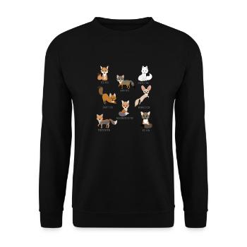 Renard gris Renard polaire Kit Renard Indien Indien I - Sweat-shirt Unisexe - noir - Devant - Alina (178cm) & Michal (187cm)