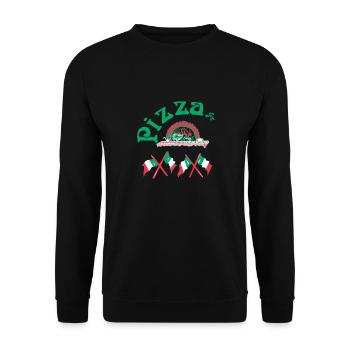 Pizza italie nourriture boulangerie pizzeria - Sweat-shirt Unisexe - noir - Devant - Alina (178cm) & Michal (187cm)