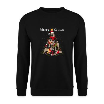 Chien Sapin de Noël Shar-Pei Noël - Sweat-shirt Unisexe - noir - Devant - Alina (178cm) & Michal (187cm)
