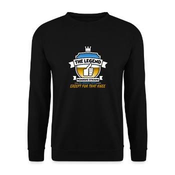 Lustige Knie-Chirurgie Gute Besserung Geschenk-Design - Unisex Pullover - Schwarz - Vorne - Alina (178cm) & Michal (187cm)
