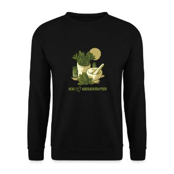 Homöopathie Naturheilkunde Kräuter Liebe - Unisex Pullover - Schwarz - Vorne - Alina (178cm) & Michal (187cm)