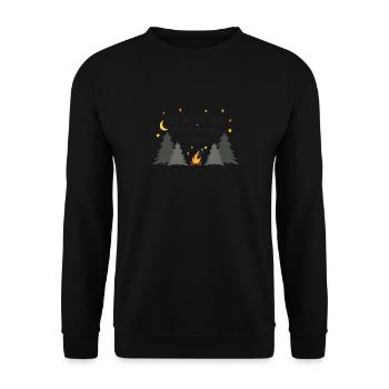 Feu de camp nature étoiles et camping citation - Sweat-shirt Unisexe - noir - Devant - Alina (178cm) & Michal (187cm)