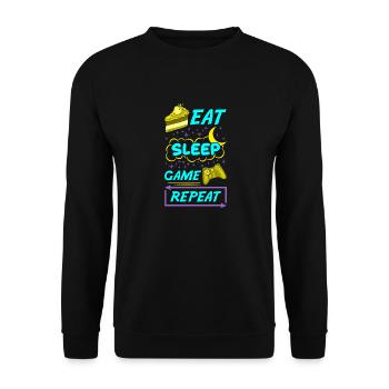 Gamer Eat Sleep Game Repeat Anime Kawaii Gaming - Unisex Sweatshirt - black - Front - Alina (178cm) & Michal (187cm)