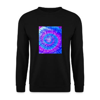 Abstract Pattern Colorful Batik Purple Blue - Unisex Sweatshirt - black - Front - Alina (178cm) & Michal (187cm)