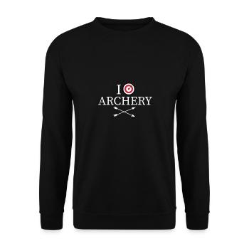 Tir à l'arc archer hobby cadeau flèche - Sweat-shirt Unisexe - noir - Devant - Alina (178cm) & Michal (187cm)