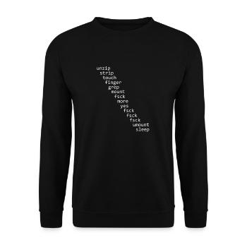 Unix Linux Programmer Sys Admin Sexy Shell Script - Unisex Pullover - Schwarz - Vorne - Alina (178cm) & Michal (187cm)