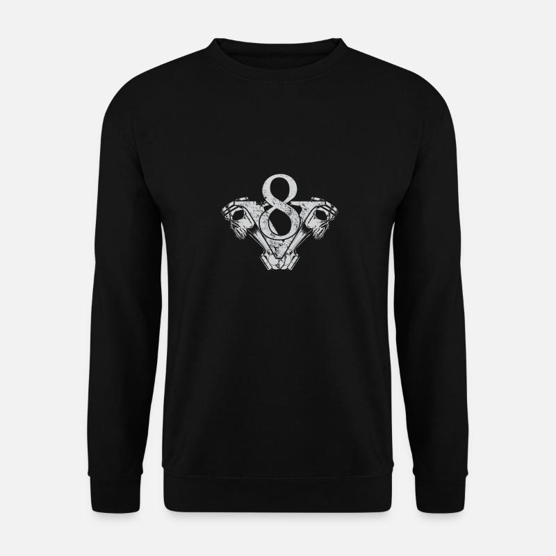 V8 Skull Cylinder Engine PS Turbo Car Lover - Unisex Sweatshirt - black