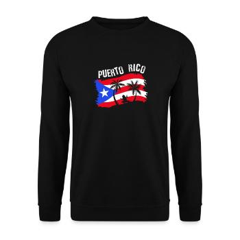 Distressed Style Puerto Rico Frosch Geschenk Design - Unisex Pullover - Schwarz - Vorne - Alina (178cm) & Michal (187cm)