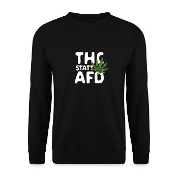 THC statt AFD - Unisex Pullover - Schwarz - Vorne - Alina (178cm) & Michal (187cm)