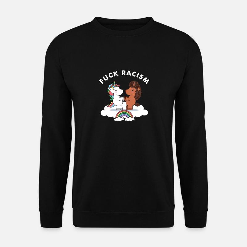 Gegen Rassismus Einhorn - Unisex Pullover - Schwarz
