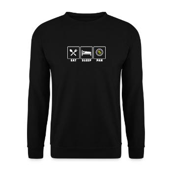 Eat sleep pan - gold panning and gold prospecting - Unisex Sweatshirt - black - Front - Alina (178cm) & Michal (187cm)