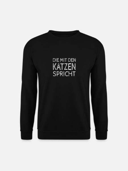 Katzen Geschenk für Katzen Fans - Unisex Pullover - Schwarz