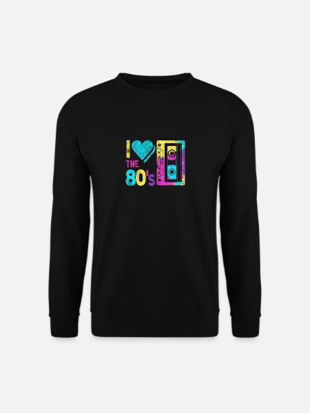 Ich liebe das 80er T-Shirt Retro Eighties 1980er Casset - Unisex Pullover - Schwarz