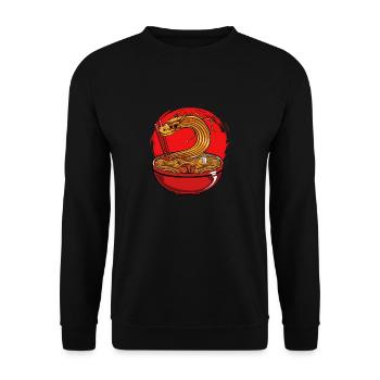 Ramen Drache Japanische Nudeln Kunst Japan Fans - Unisex Pullover - Schwarz - Vorne - Alina (178cm) & Michal (187cm)
