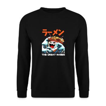 The Great Wave Moster Ramen Nouilles japonaises Japon - Sweat-shirt Unisexe - noir - Devant - Alina (178cm) & Michal (187cm)