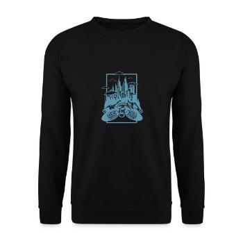 Environment and climate protection turtle - Unisex Sweatshirt - black - Front - Alina (178cm) & Michal (187cm)