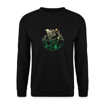 Chemise de vélo de montagne cool - Geoemtric / Poly Art - Sweat-shirt Unisexe - noir - Devant - Alina (178cm) & Michal (187cm)