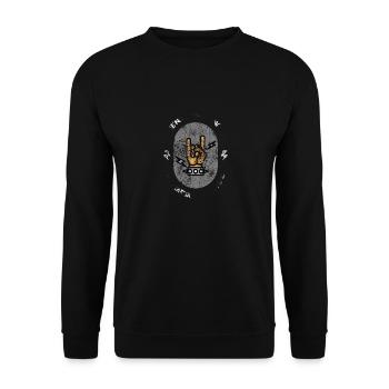 Heavy Metal Spruch - Unisex Pullover - Schwarz - Vorne - Alina (178cm) & Michal (187cm)