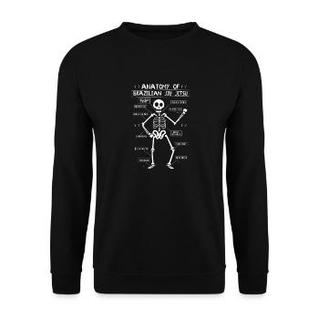 MMA Grappling gift Anatomy of BJJ Brazilian Jiu - Unisex Sweatshirt - black - Front - Alina (178cm) & Michal (187cm)