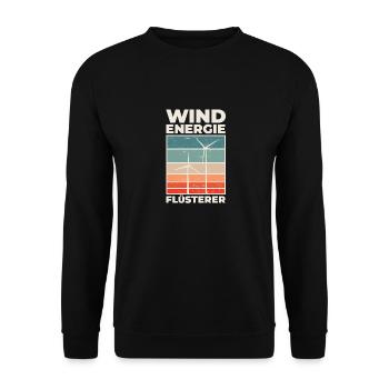 Windrad Windpark Windkraft Flüsterer - Unisex Pullover - Schwarz - Vorne - Alina (178cm) & Michal (187cm)